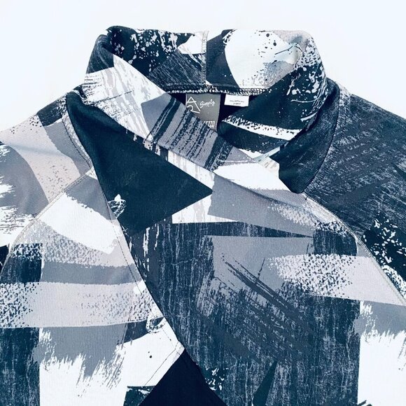 Simply Art by Dolcezza long sleeve top Womens Medium black white wearable art - Picture 3 of 9